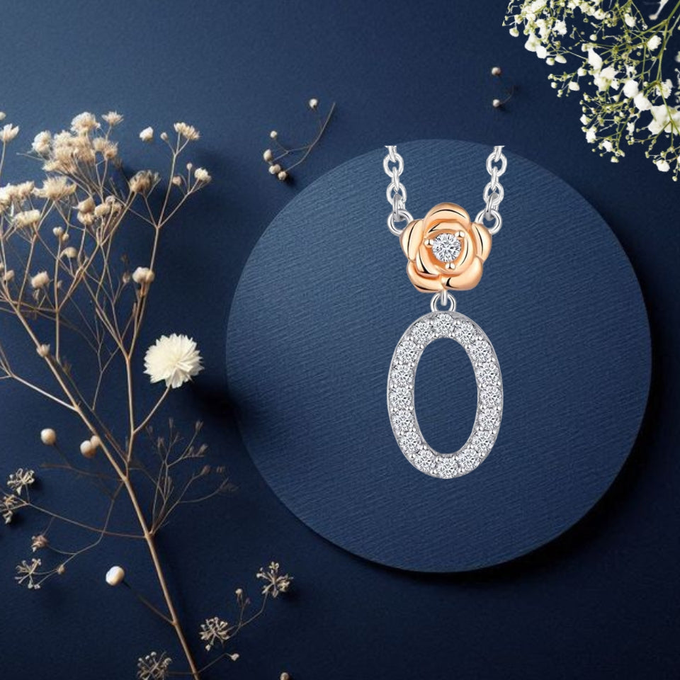 Alphabet Flower Pendant Necklace