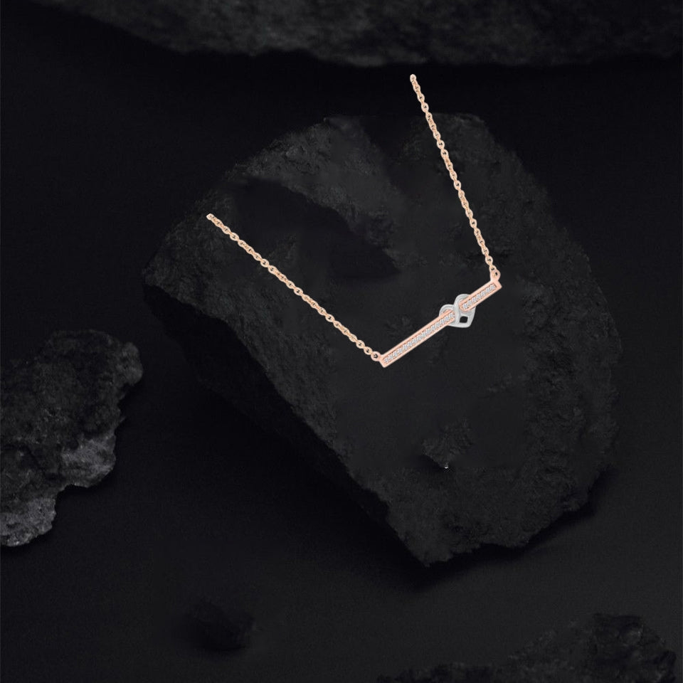 Infinity Heart Bar Pendant Necklace