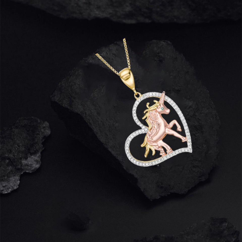 Unicorn Heart Pendant Necklace