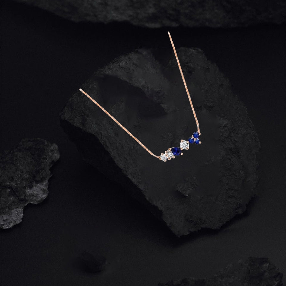 Blue Sapphire Gemstone Pendant Necklace