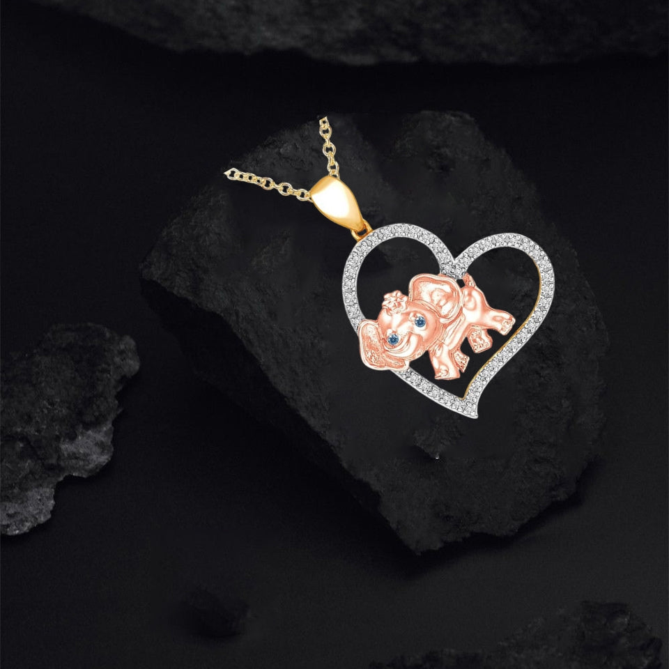 Elephant Heart Pendant Necklace