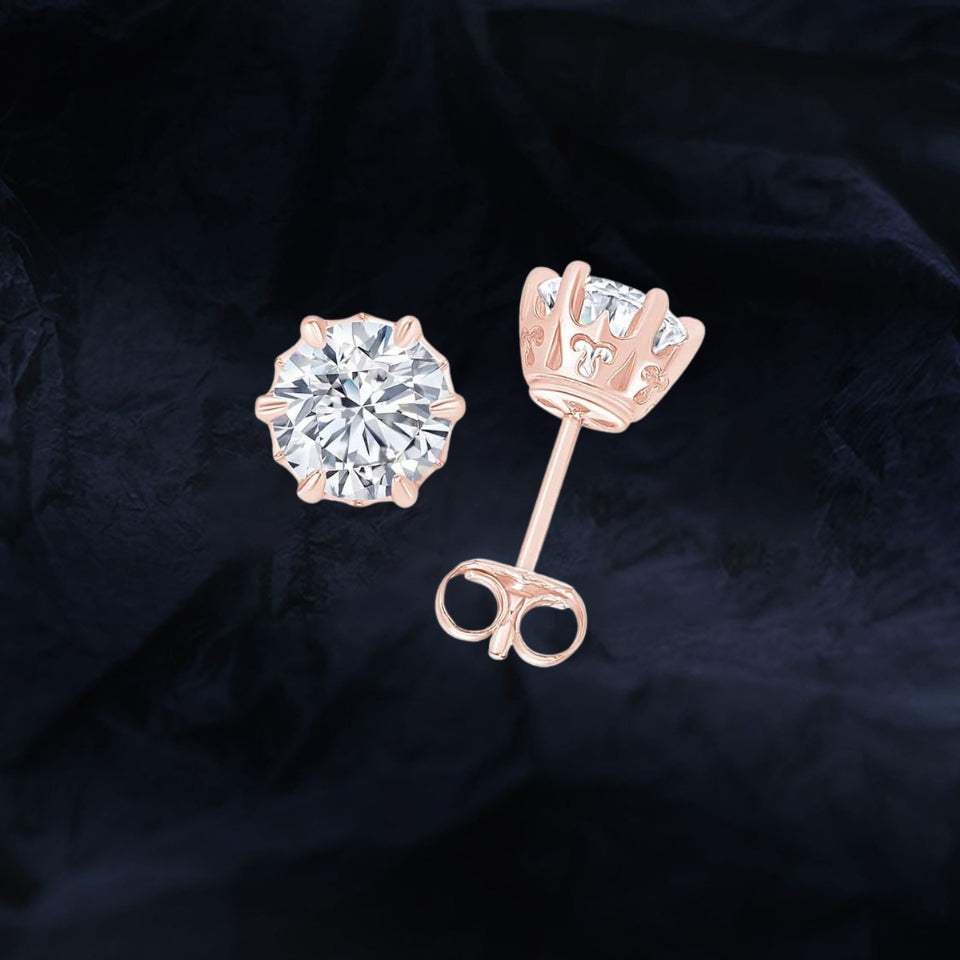 Brilliant Moissanite Diamond Solitaire Stud