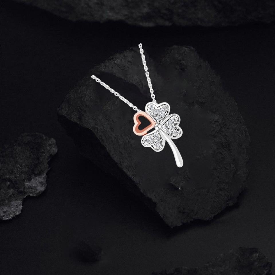 Leaf Lucky Clover Pendant Necklace
