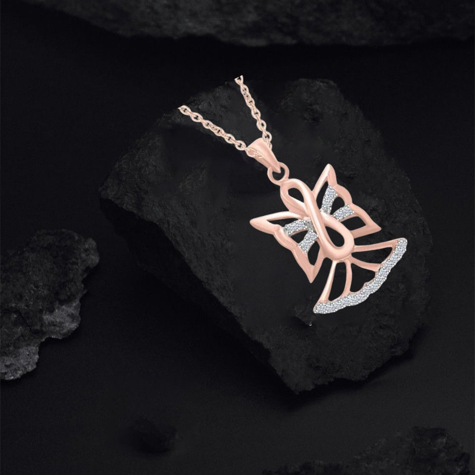Infinity Angel Outline Pendant Necklace