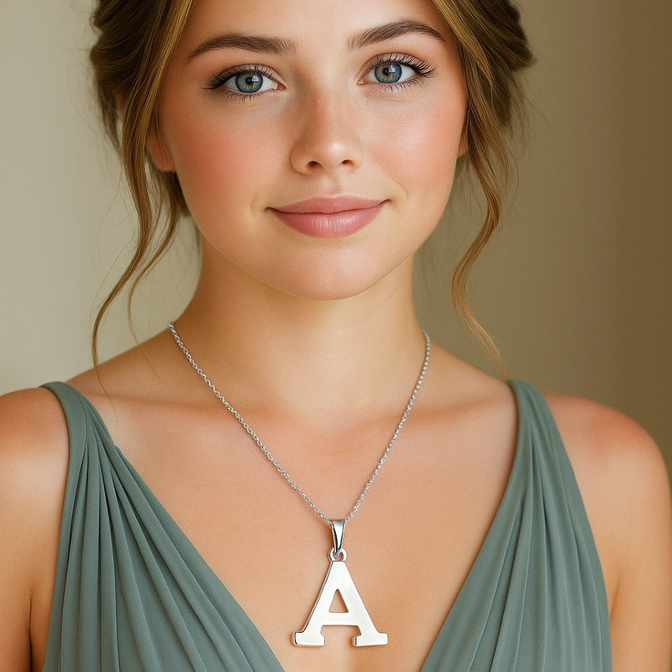 Initial Alphabet Pendant Necklace