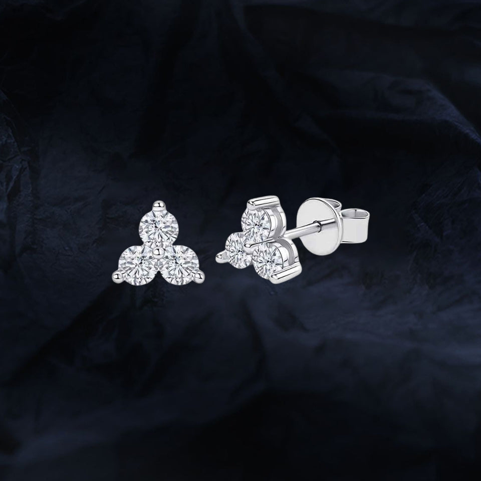 Moissanite Trio Trinity Stud