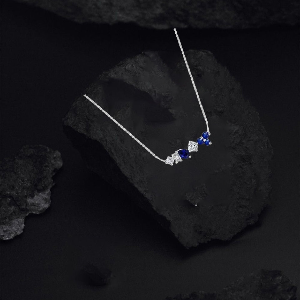 Blue Sapphire Gemstone Pendant Necklace