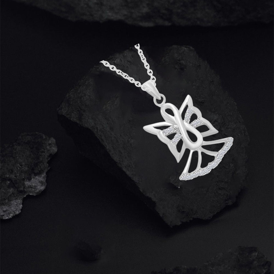 Infinity Angel Outline Pendant Necklace