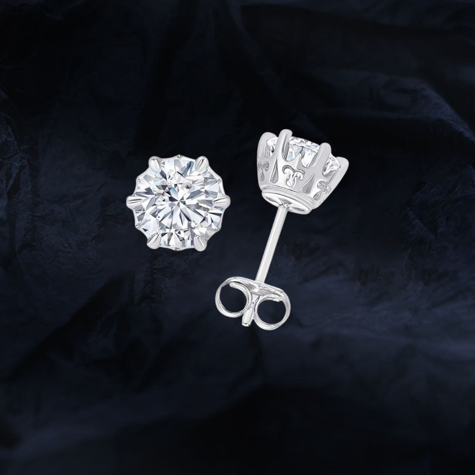 Brilliant Moissanite Diamond Solitaire Stud