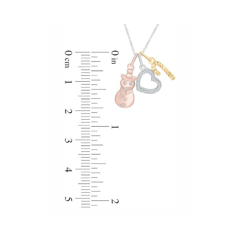 Cross, Snowflake and Heart Lock Charms Pendant Necklace
