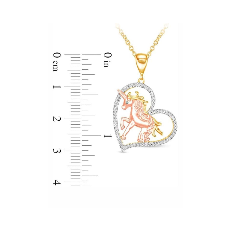 Unicorn Heart Pendant Necklace