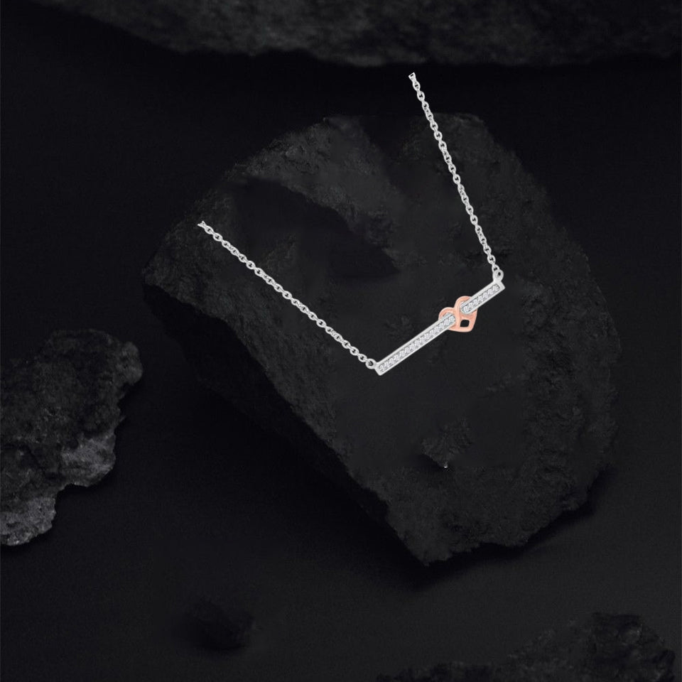 Infinity Heart Bar Pendant Necklace