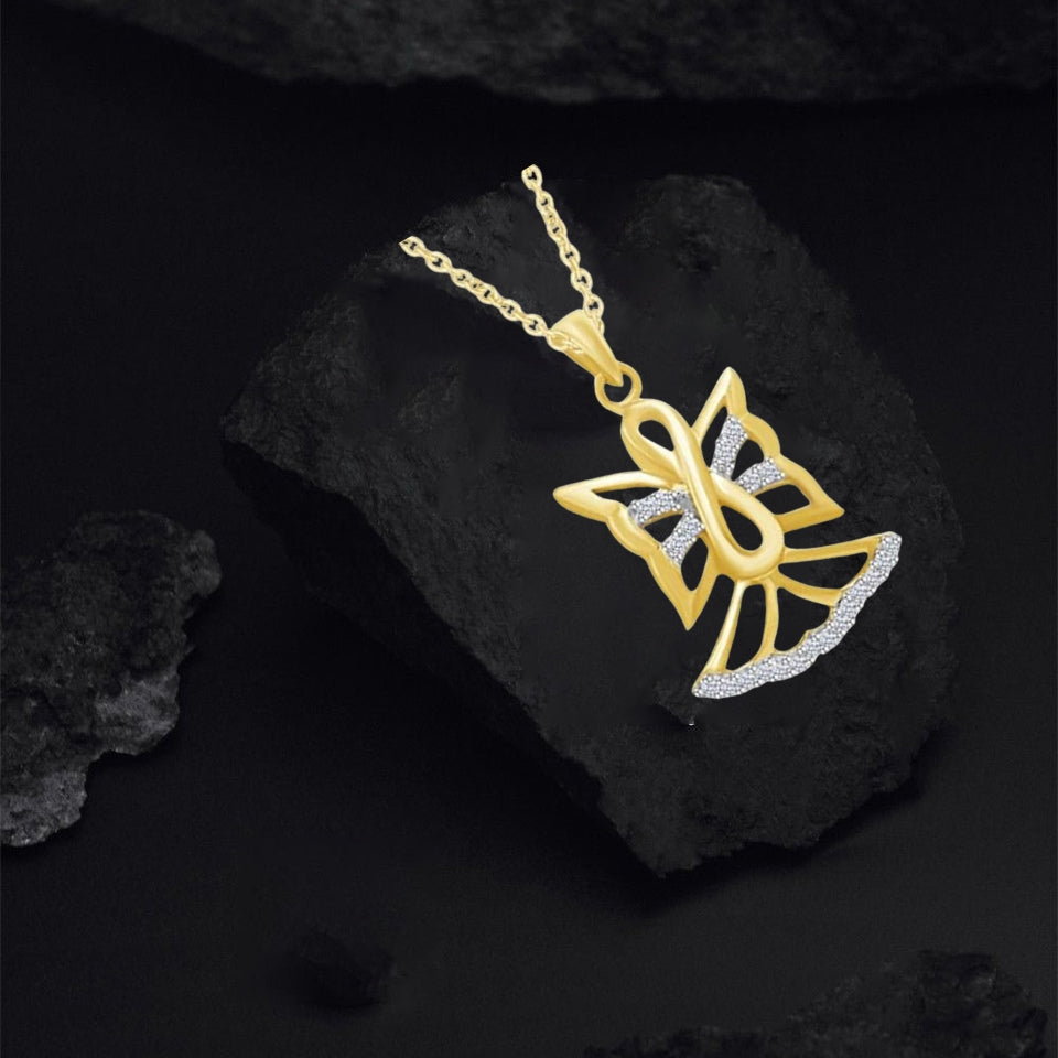 Infinity Angel Outline Pendant Necklace