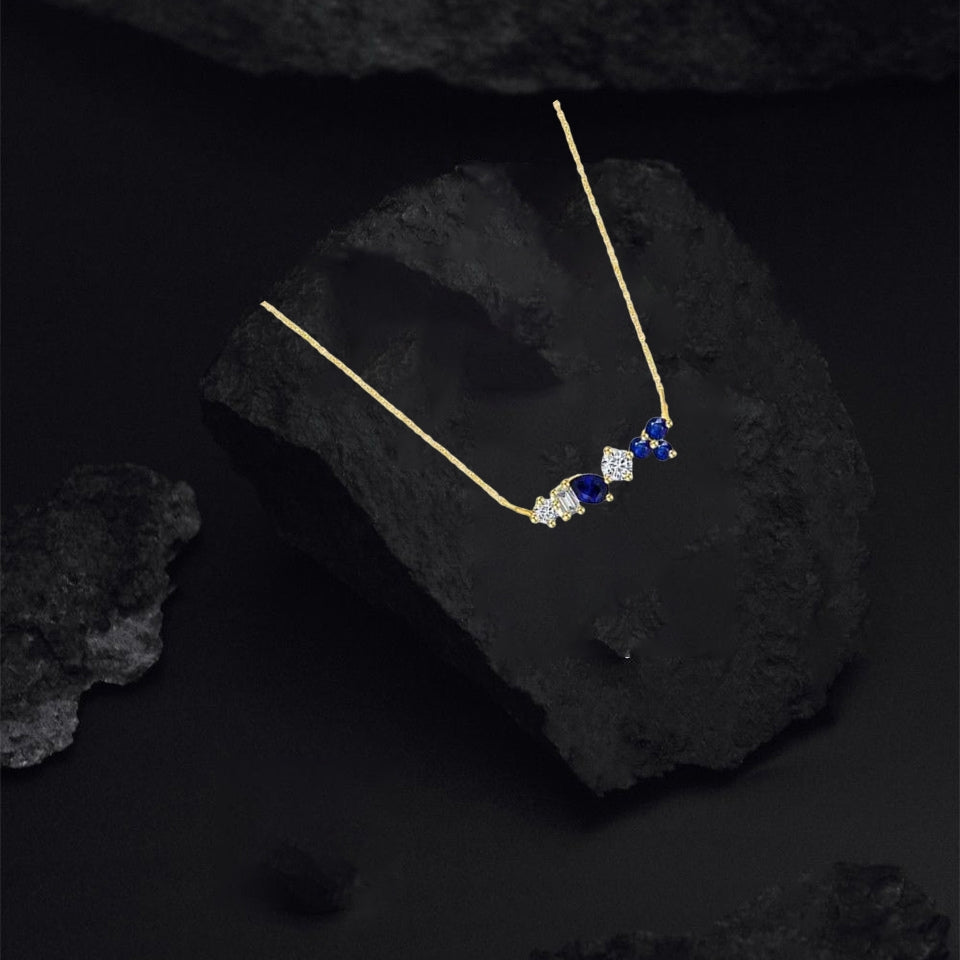 Blue Sapphire Gemstone Pendant Necklace