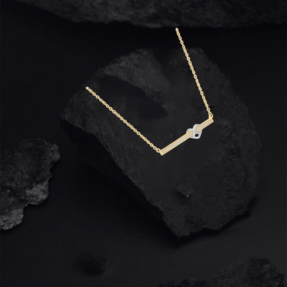 Infinity Heart Bar Pendant Necklace