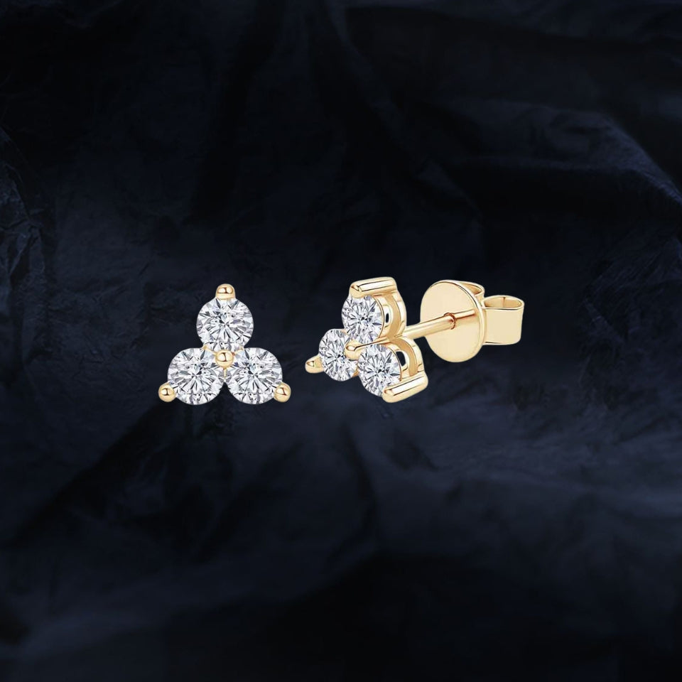 Moissanite Trio Trinity Stud
