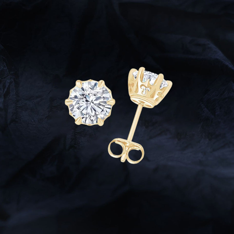 Brilliant Moissanite Diamond Solitaire Stud