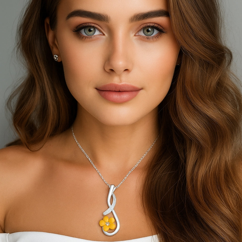 Infinity Flower Pendant Necklace