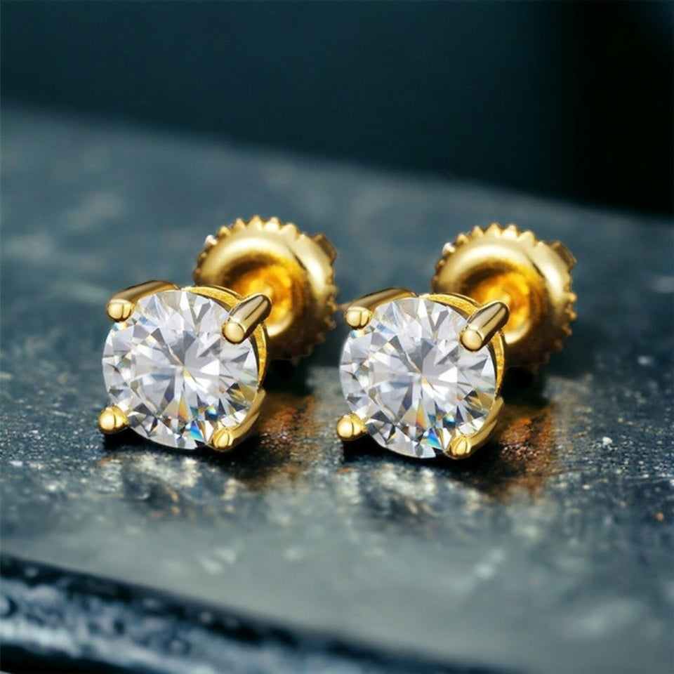 Moissanite Screw Back Stud