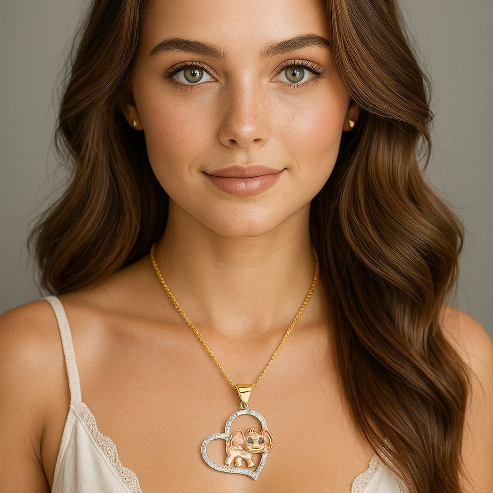Elephant Heart Pendant Necklace