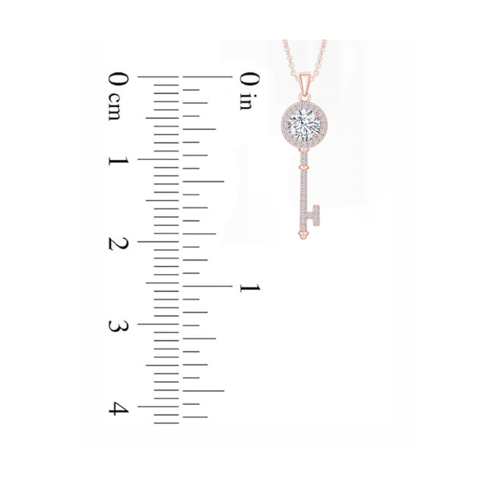 Moissanite Key Pendant Necklace
