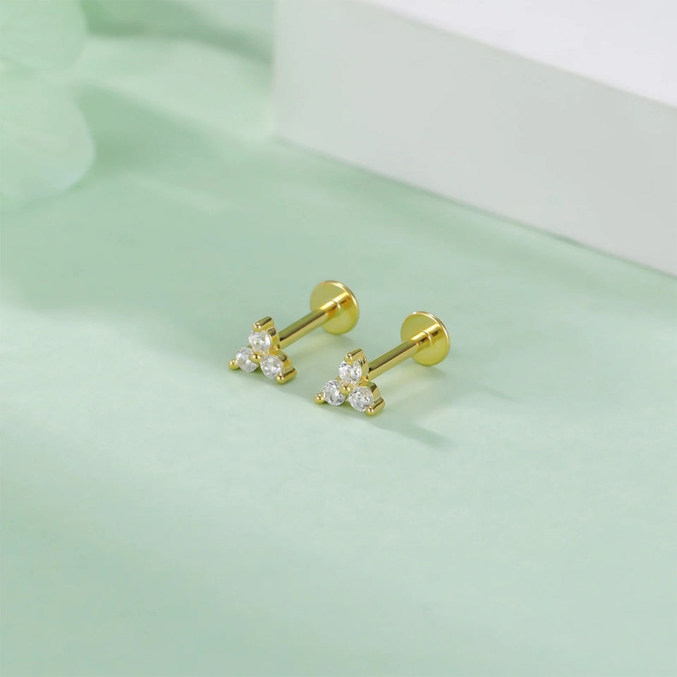 Moissanite Trio Trinity Stud