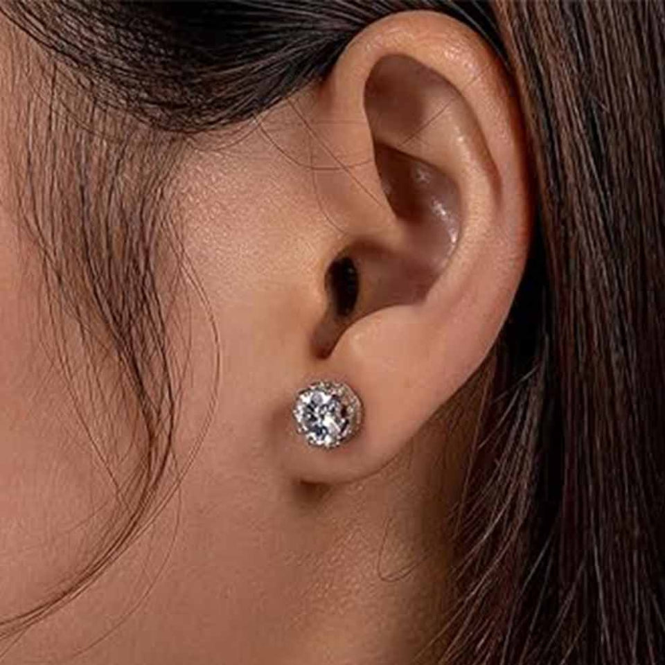 Crown Moissanite Friciton Back Stud