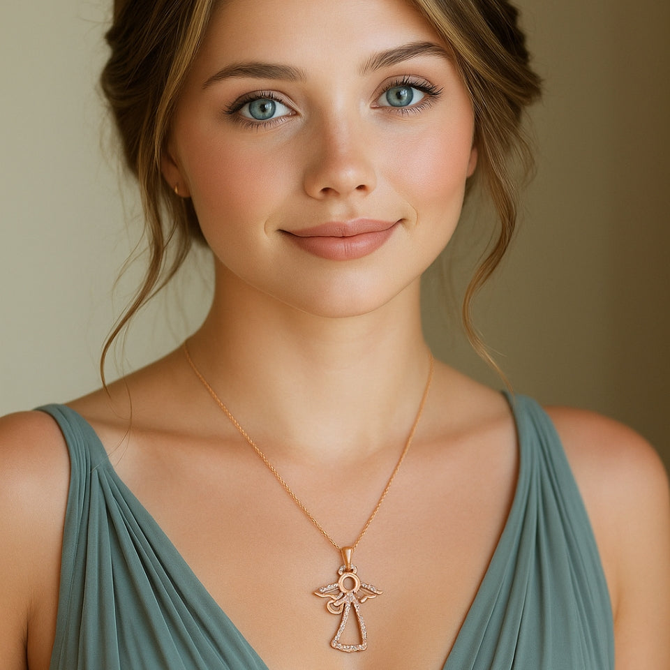 Infinity Angel Pendant Necklace