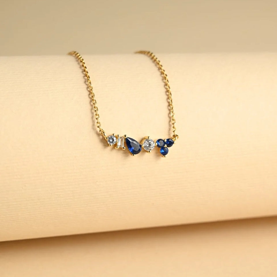 Blue Sapphire Gemstone Pendant Necklace