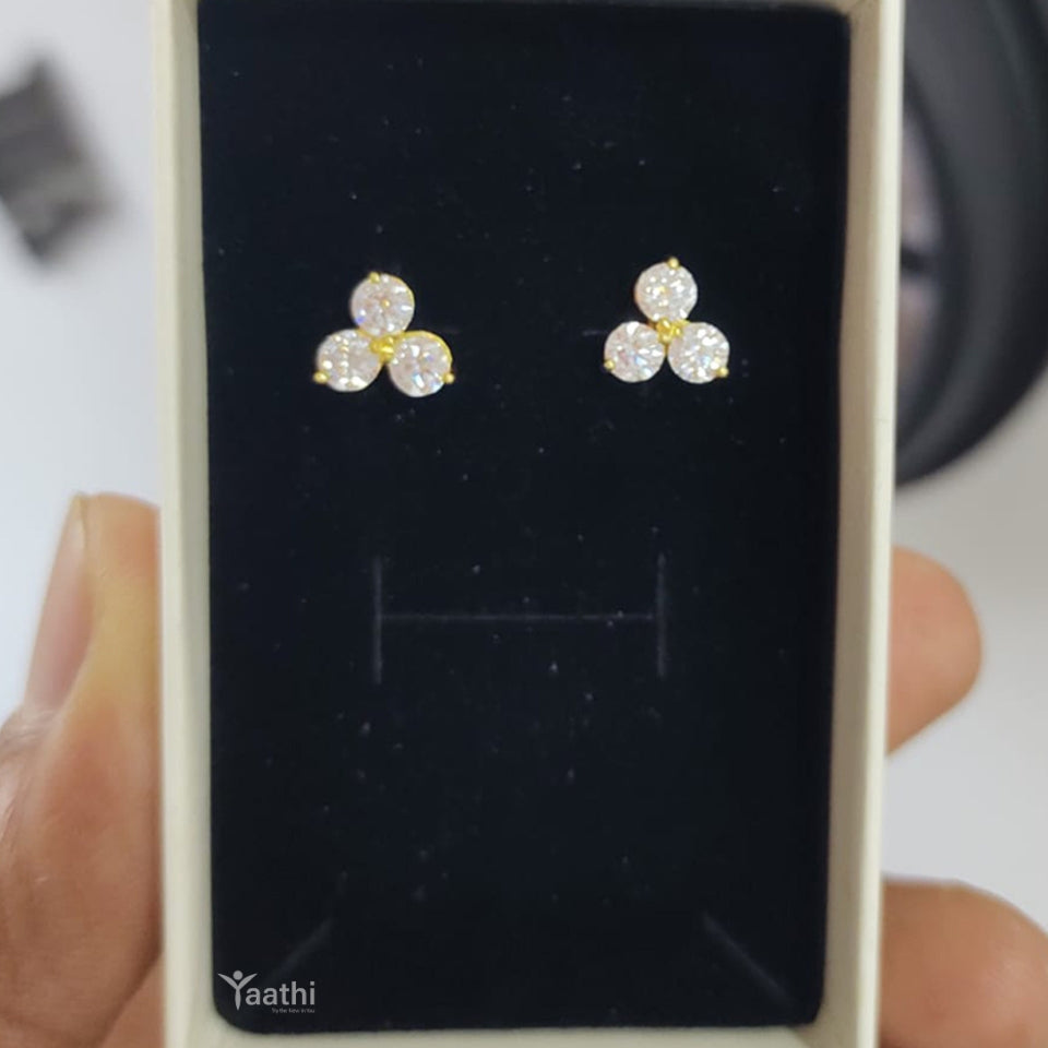 Moissanite Trio Trinity Stud