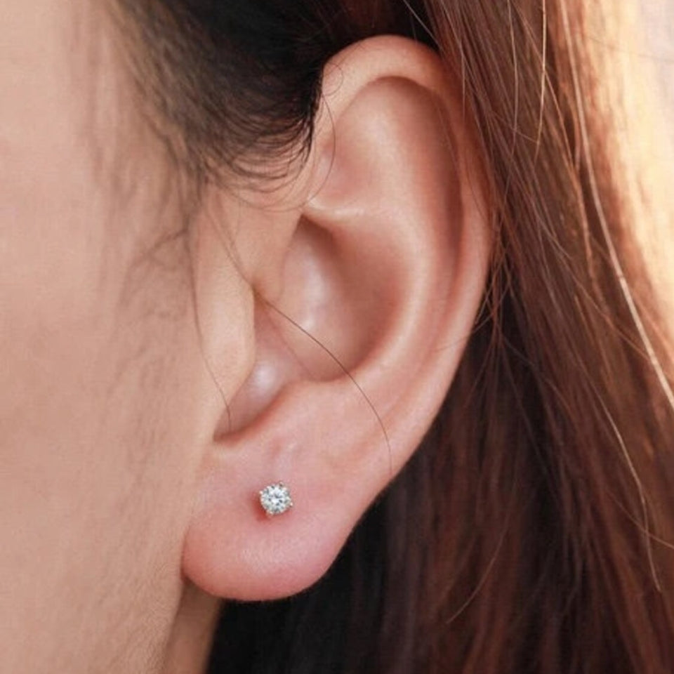 Moissanite Screw Back Stud