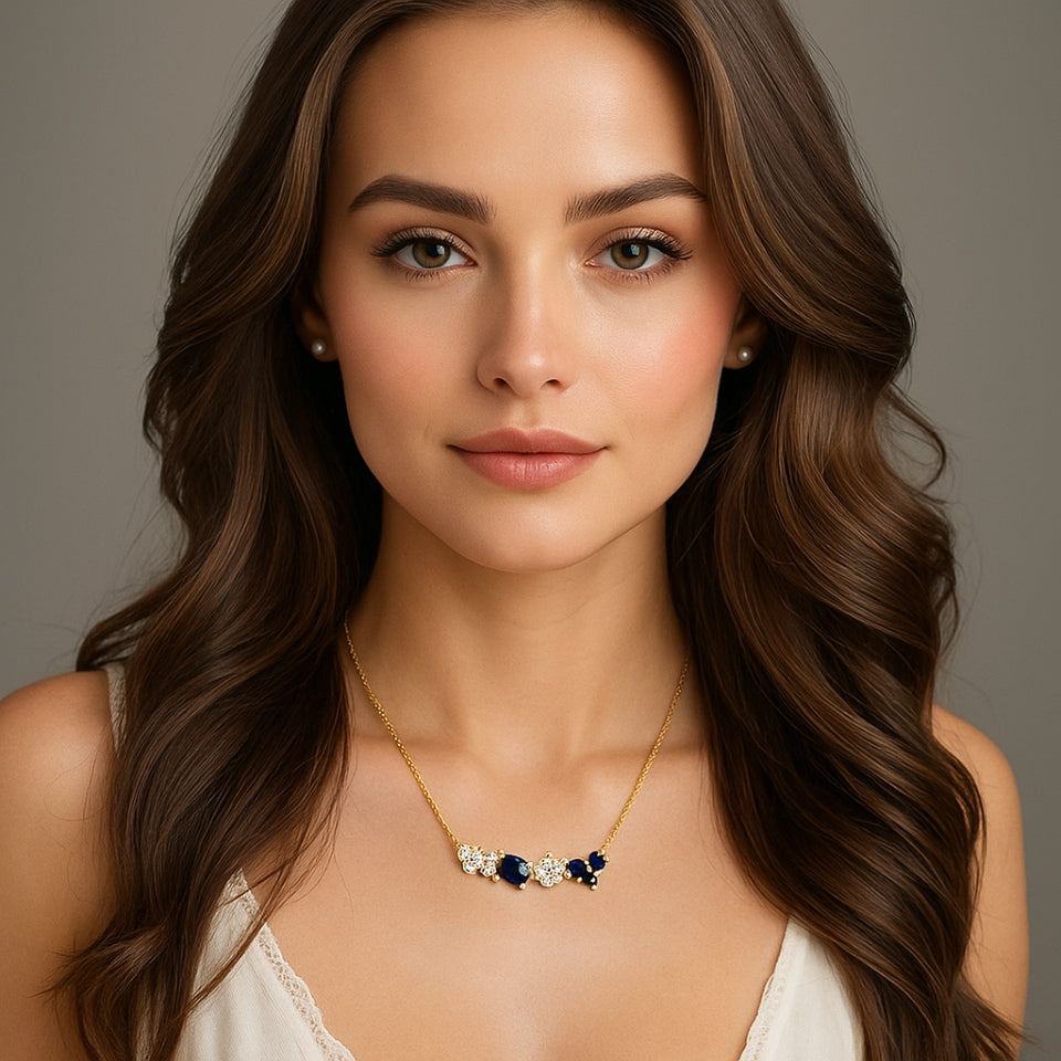 Blue Sapphire Gemstone Pendant Necklace