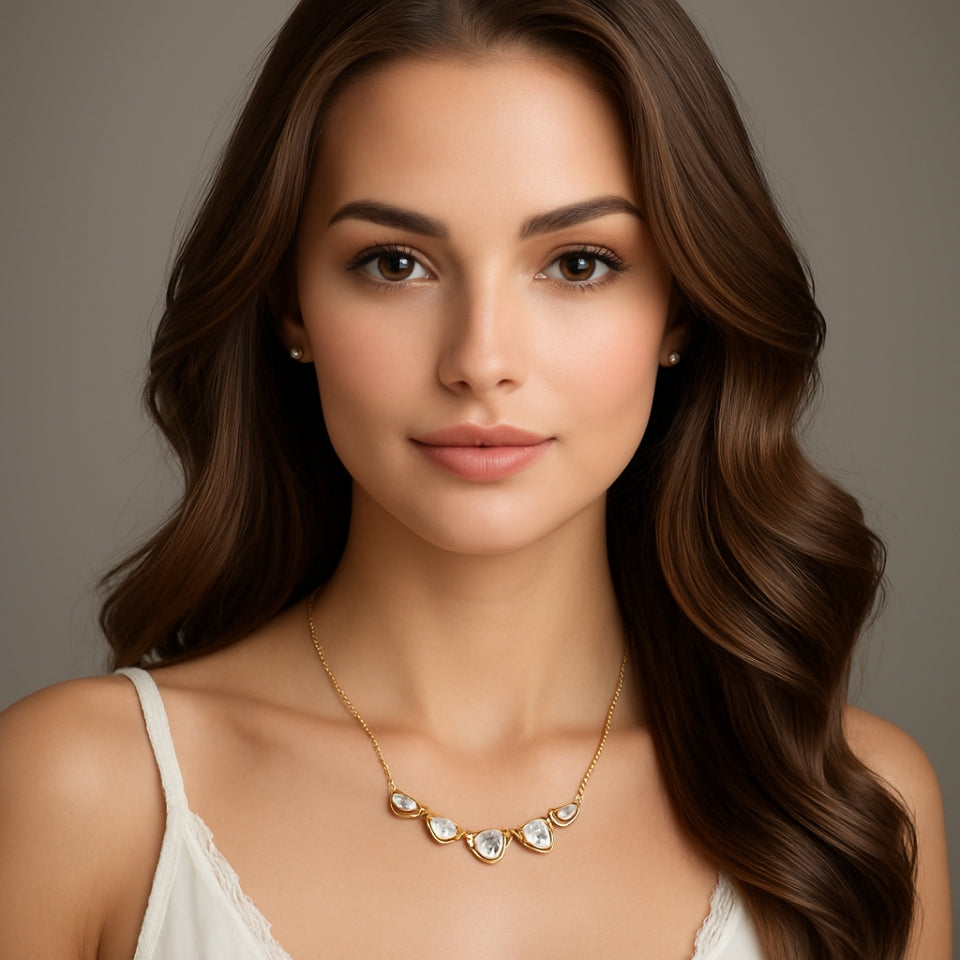 Pear Shape Cluster Pendant Necklace