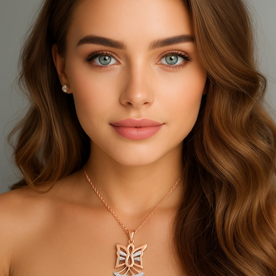 Infinity Angel Outline Pendant Necklace