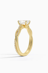 Emerald Cut Moissanite Twisted Ring