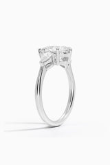 Moissanite Pear Cut Three Stone Ring