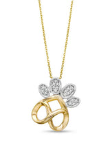 Infinity Paw Print Pendant Necklace