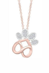 Infinity Paw Print Pendant Necklace