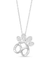 Infinity Paw Print Pendant Necklace