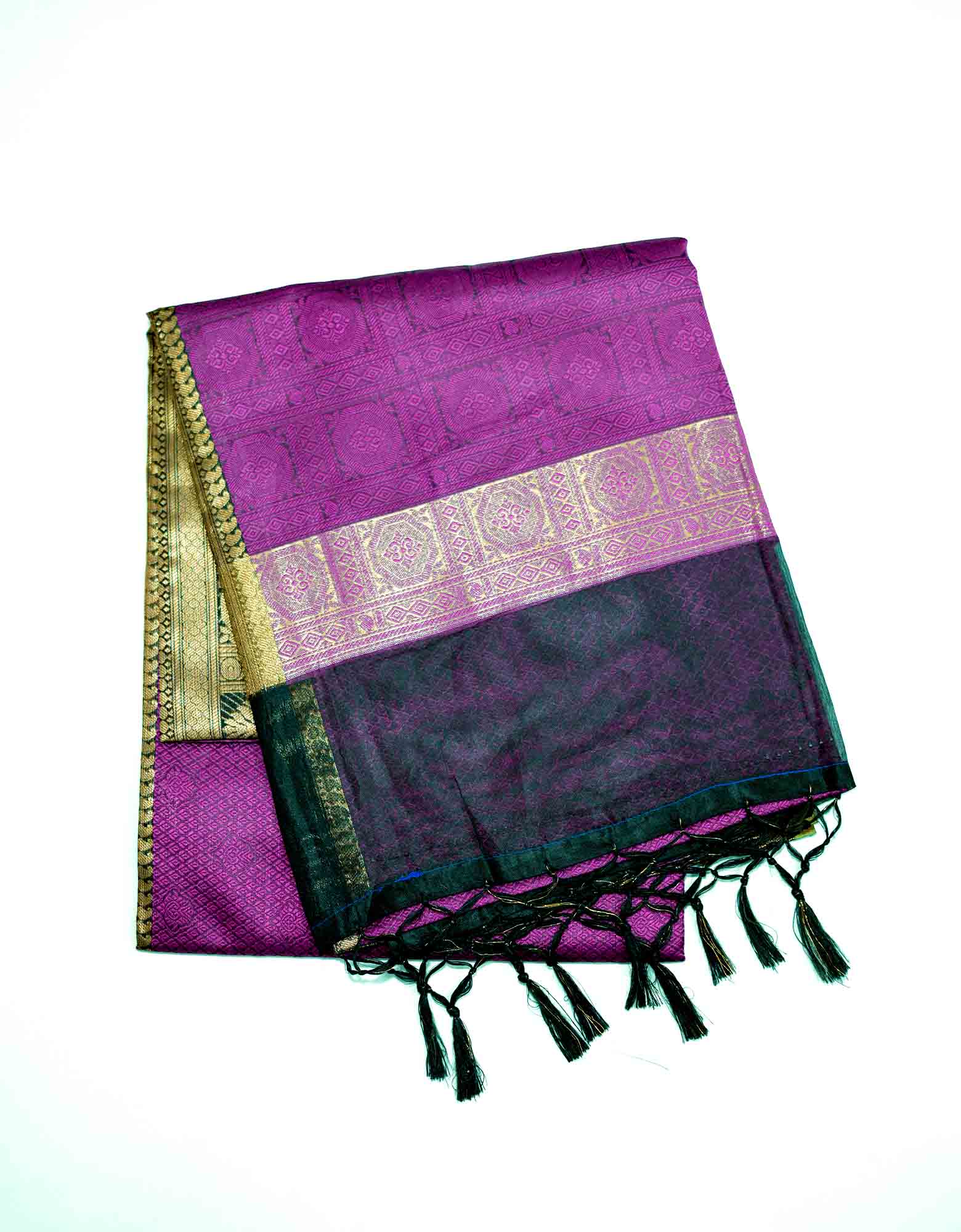 Purple Brocade Saree