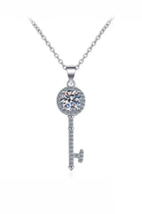 Moissanite Key Pendant Necklace