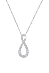 White Gold Color Round Moissanite Infinity Pendant Necklace
