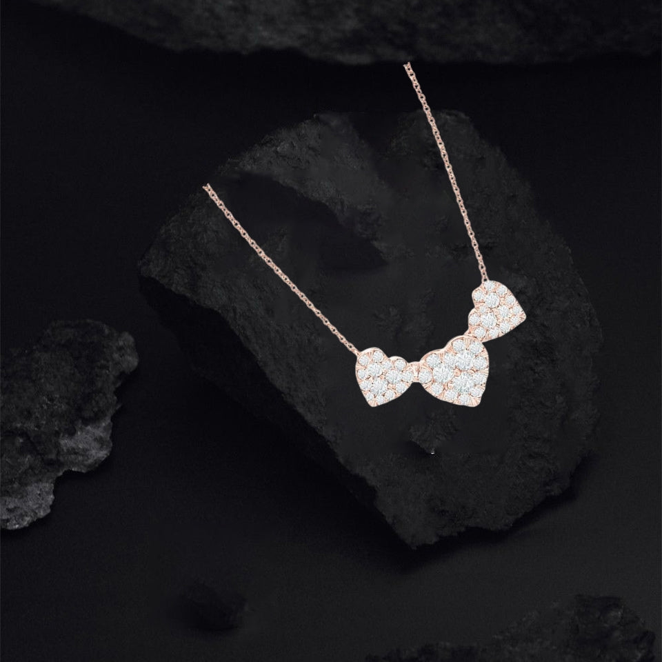 Moissanite Triple Heart Pendant Necklace