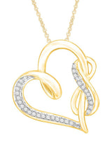 Yellow Gold Color Infinity and Swirl Heart Pendant