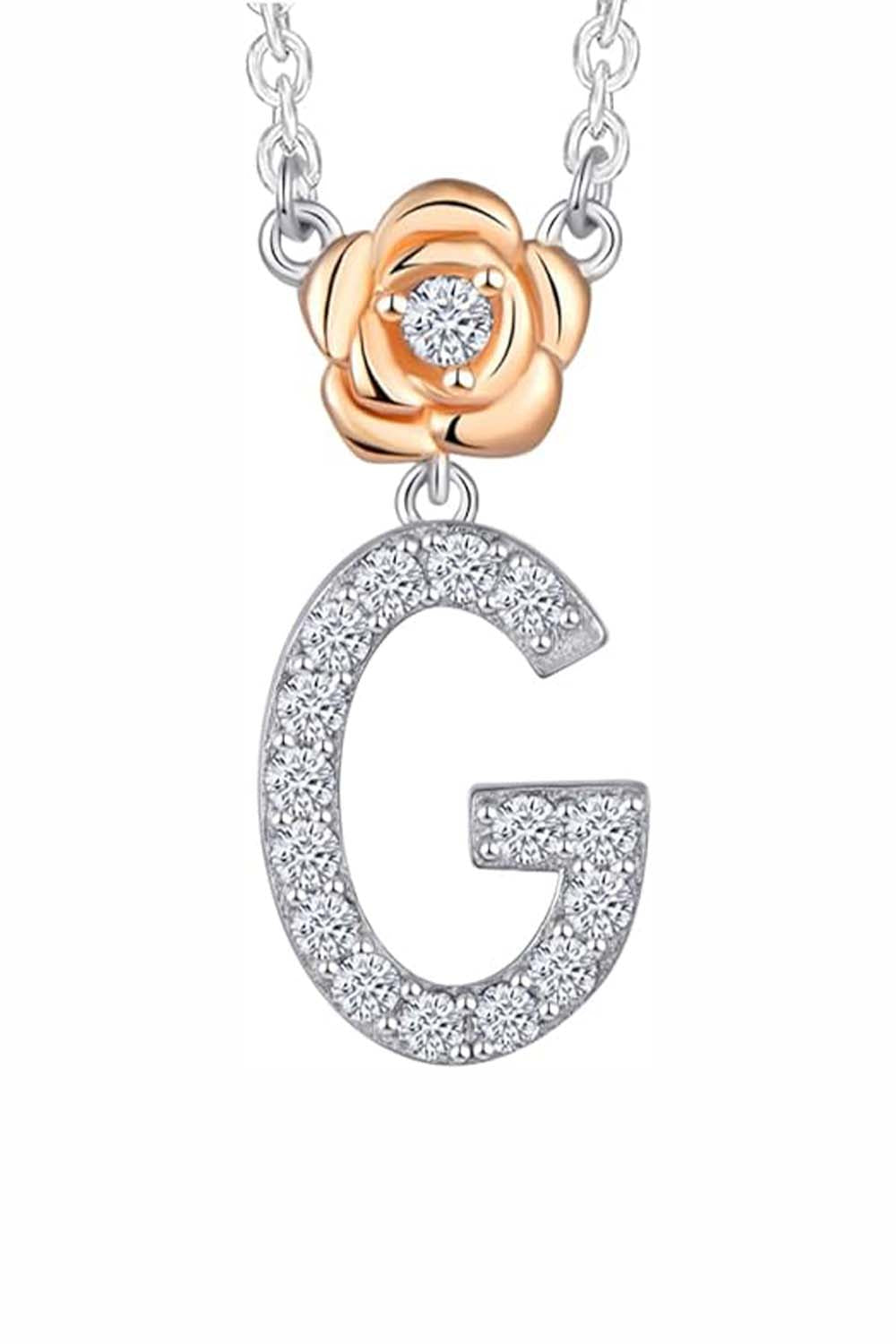G Letter Flower Pendant Necklace