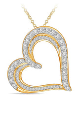 Yellow Gold Color Latest Love Heart Pendant Necklace
