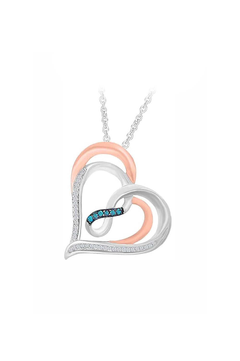 Infinity Double Heart Pendant Necklace