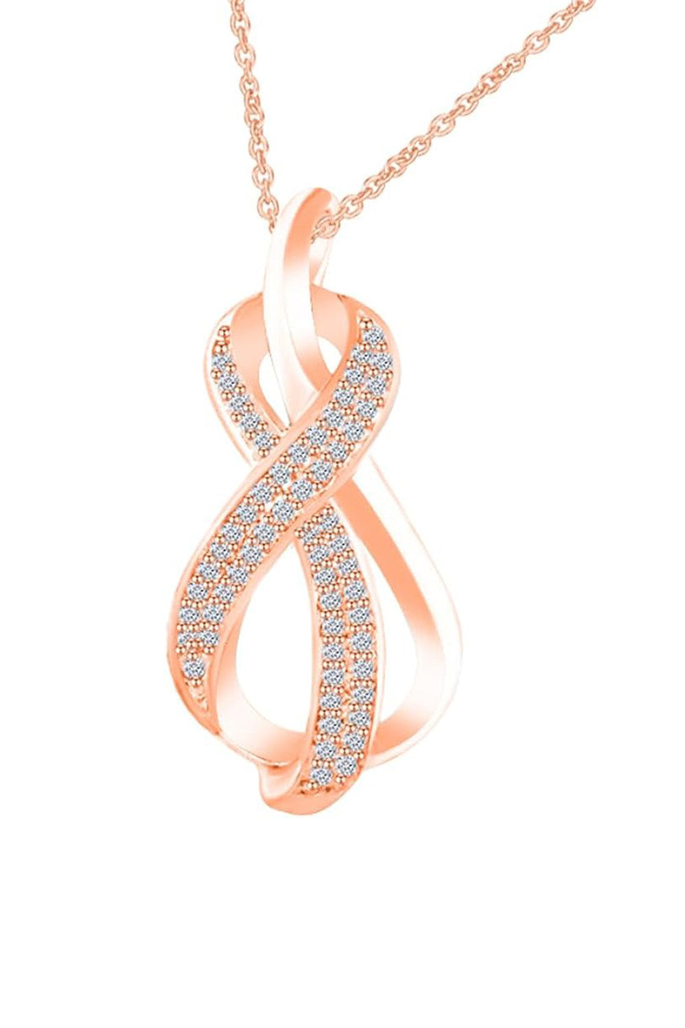 Rose Gold Color Infinity Pendant Necklace