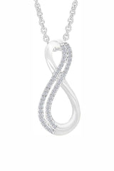 White Gold Color Yaathi Double Row Infinity Pendant Necklace, Jewellery