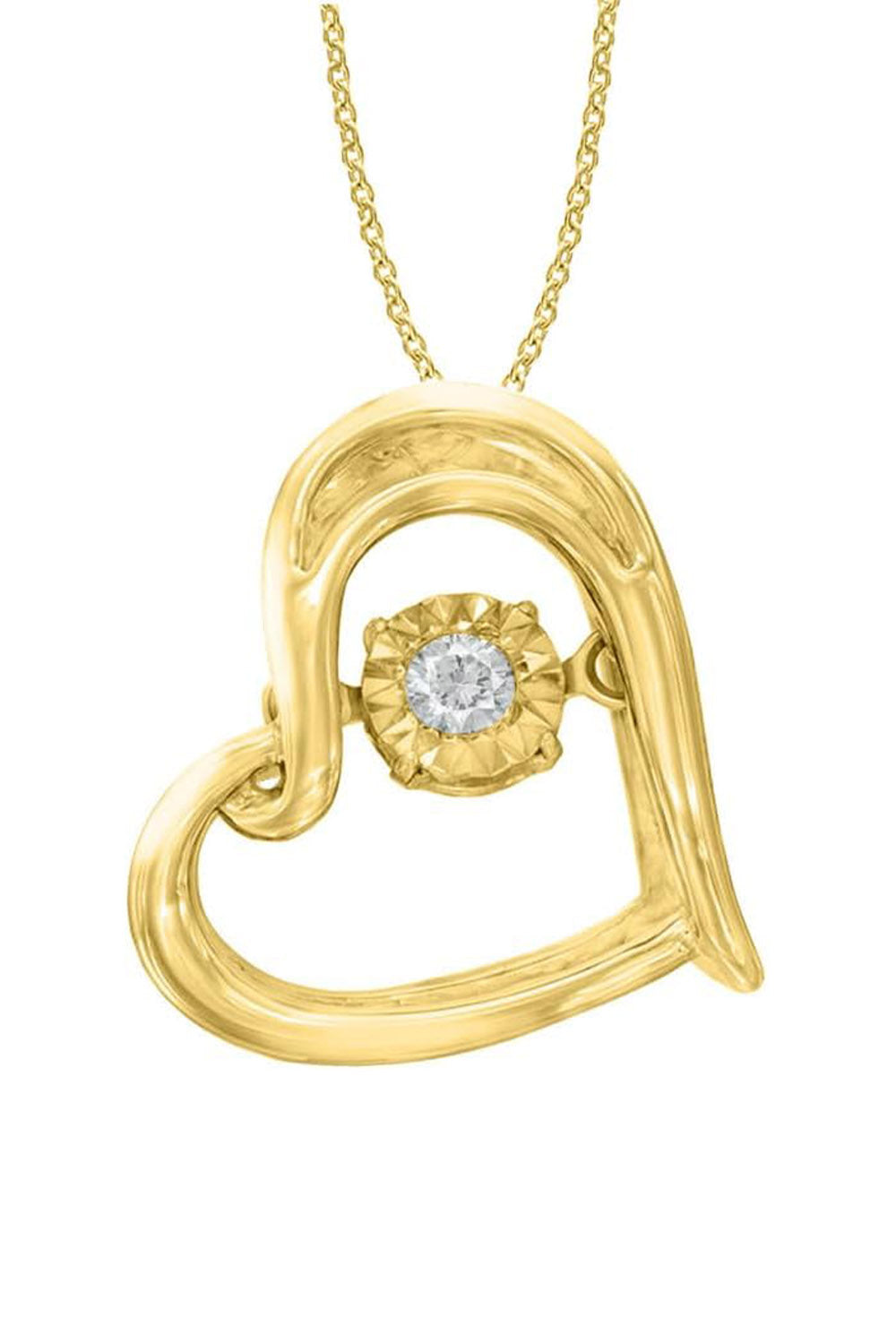 Yellow Gold Color Moissanite Heart Pendant Necklace, Buy Pendants Online